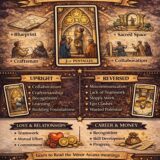 3 of Pentacles card meaning infographic cheat sheet