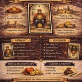 4 of Pentacles card meaning infographic cheat sheet