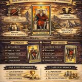 The Emperor card meaning infographic