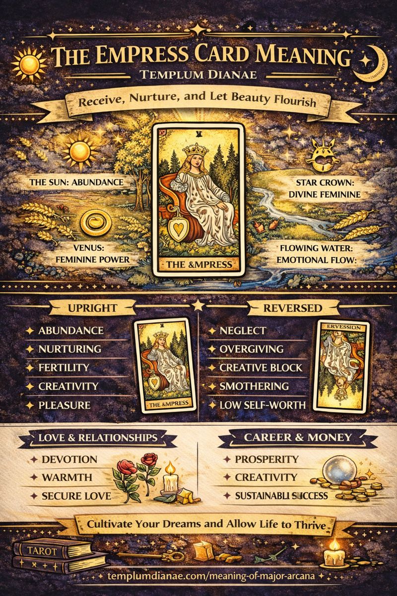 The Empress card meaning infographic