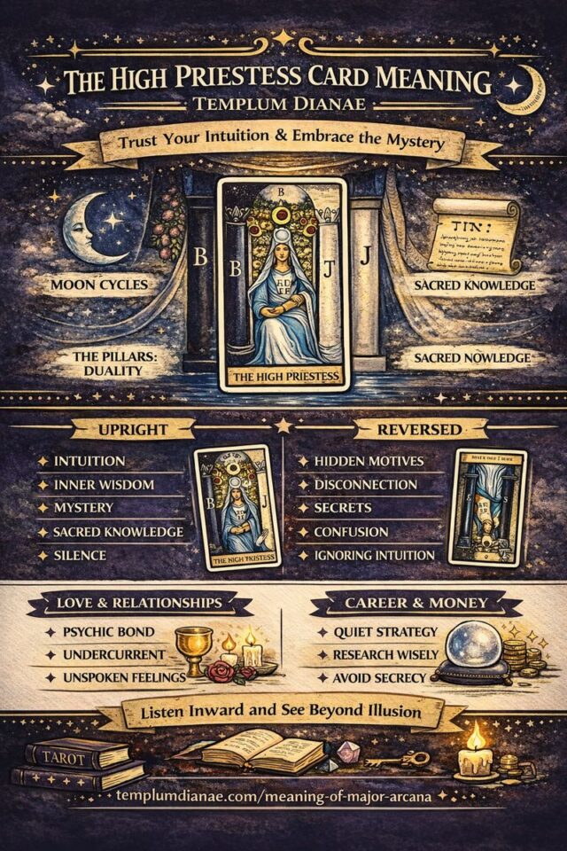 The High Priestess card meaning infographic