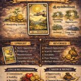 ace of Pentacles card meaning infographic cheat sheet