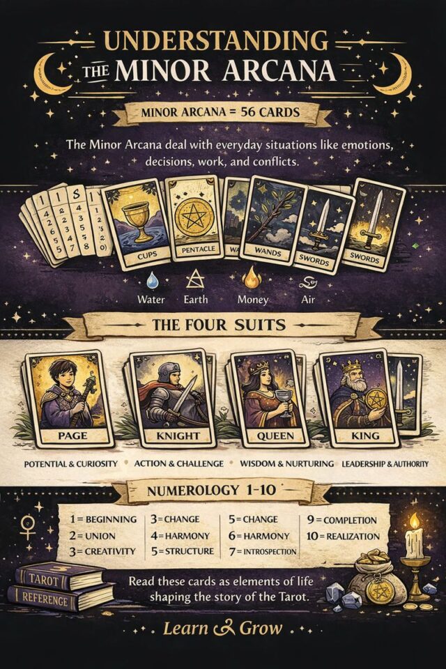 minor arcana meanings infographic