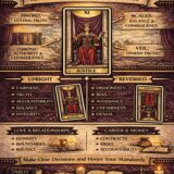 the Justice card meaning infographic