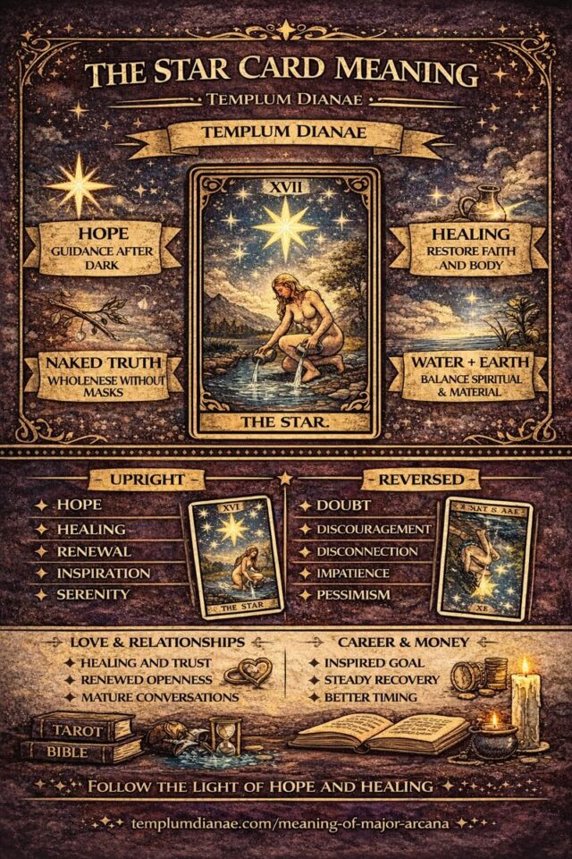 the Star card meaning infographic cheat sheet