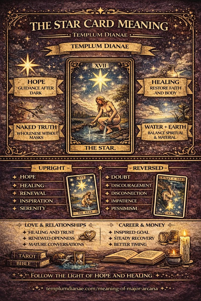 the Star card meaning infographic cheat sheet