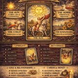the Sun card meaning infographic cheat sheet