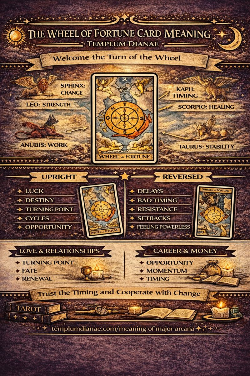 the Wheel of Fortune card meaning infographic