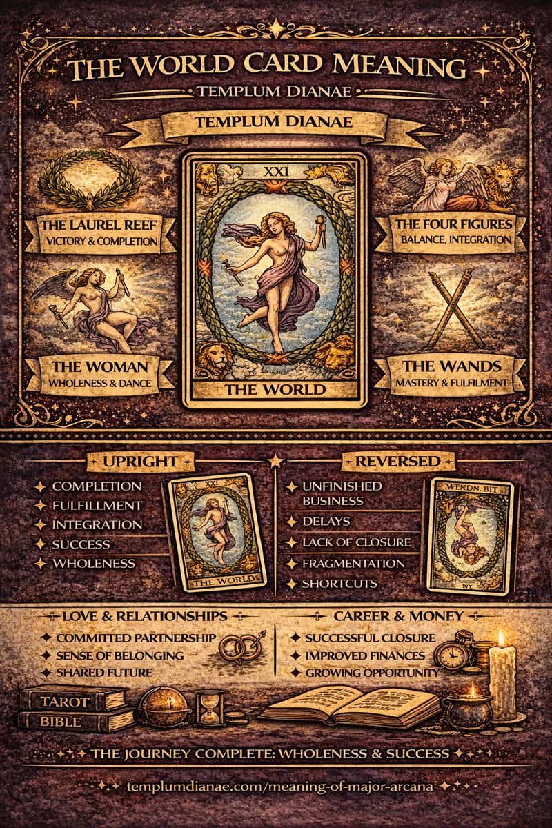 the World card meaning infographic cheat sheet