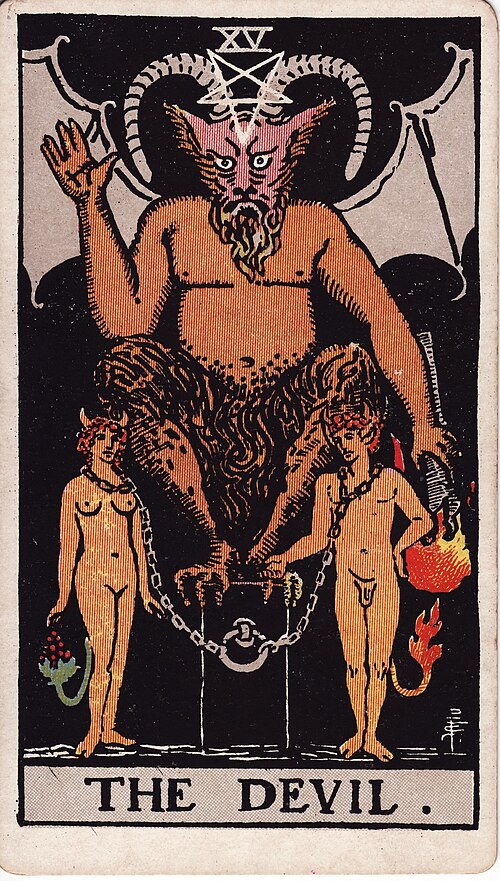 The Devil tarot card from the Rider-Waite-Smith deck