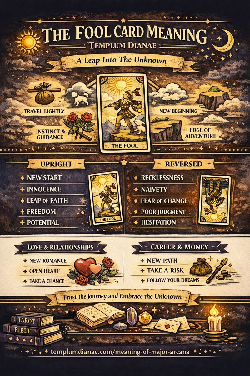 the fool card meaning infographic