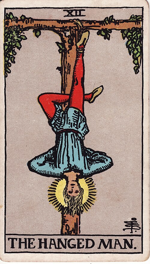 The Hanged Man tarot card from the Rider-Waite-Smith deck