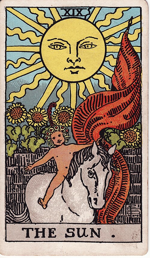 The Sun tarot card from the Rider-Waite-Smith deck