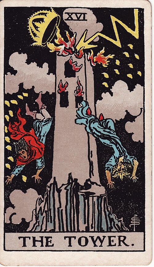 The Tower tarot card from the Rider-Waite-Smith deck