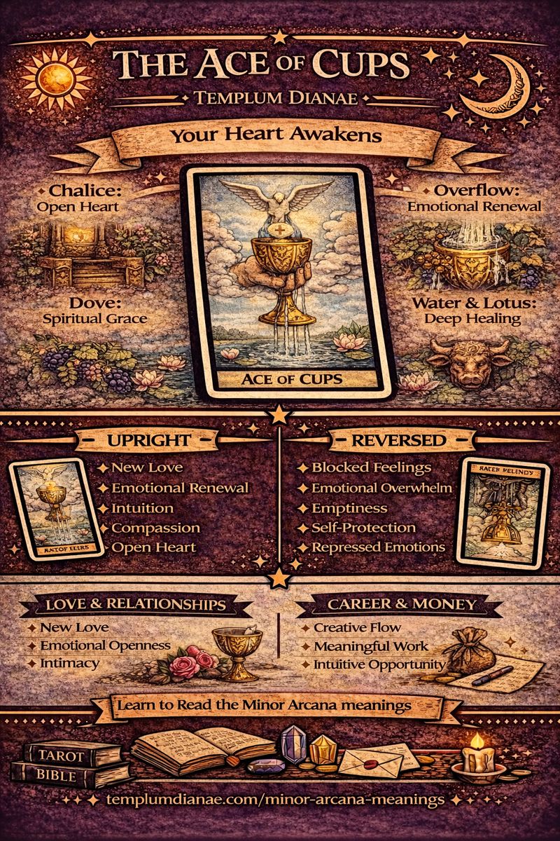 ace of cups card meaning infographic cheat sheet