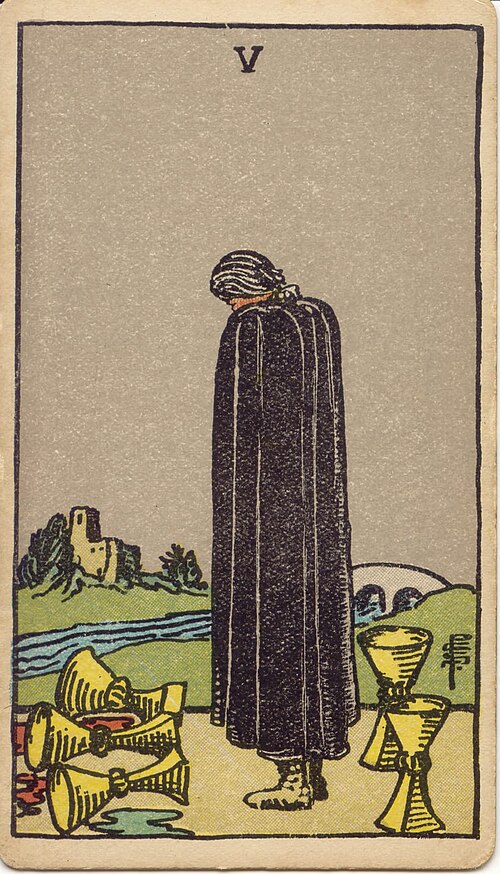 5 of Cups tarot card from the Rider-Waite-Smith deck