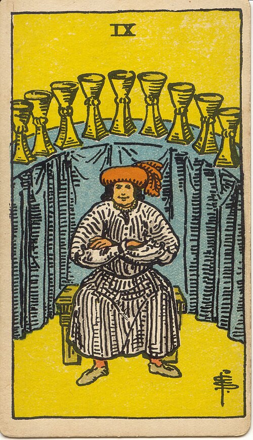 9 of Cups tarot card from the Rider-Waite-Smith deck