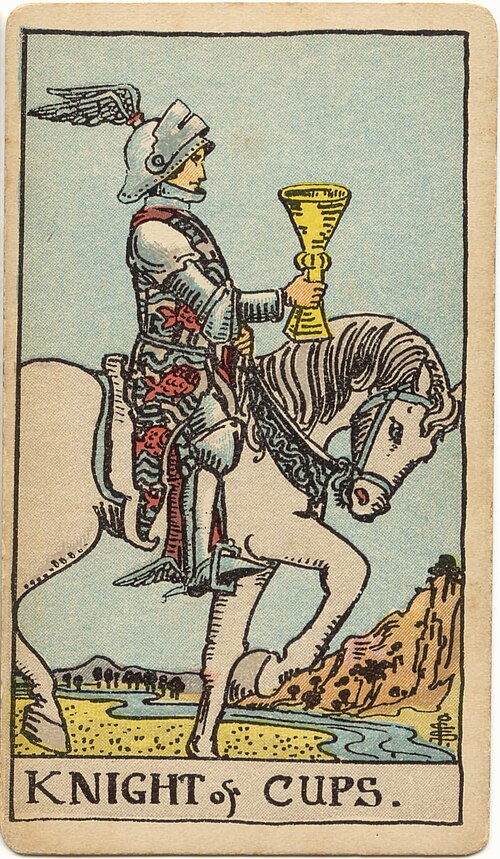 Knight of Cups tarot card from the Rider-Waite-Smith deck
