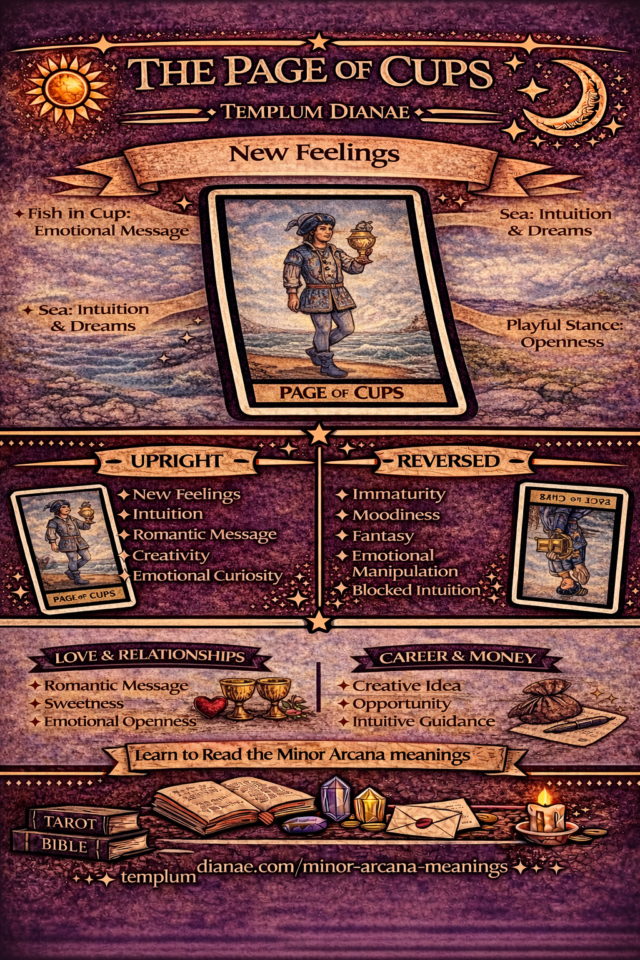 page of cups card meaning infographic cheat sheet