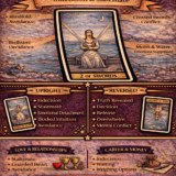 2 of Swords card meaning infographic cheat sheet with keywords and all meanings upright and reversed