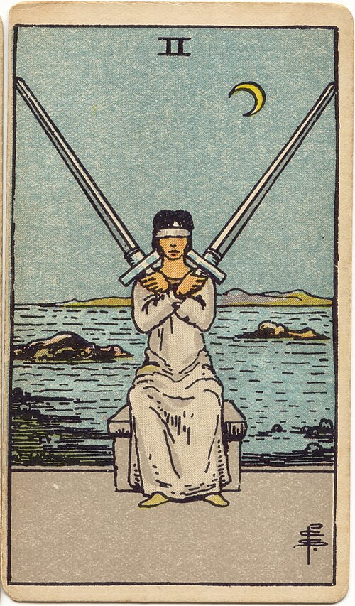 2 of Swords tarot card from the Rider-Waite-Smith deck