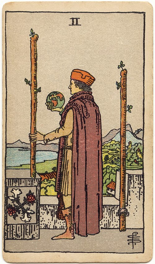 2 of Wands tarot card from the Rider-Waite-Smith deck