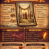 4 of wands card meaning infographic cheat sheet with keywords and all meanings upright and reversed