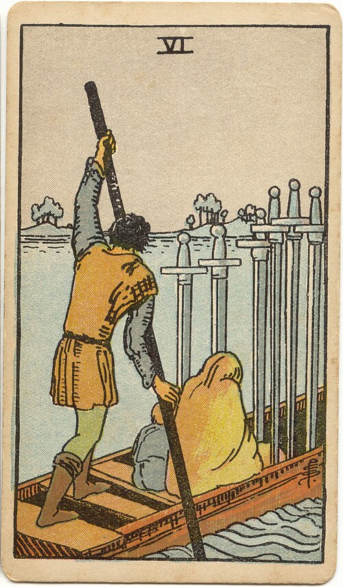 6 of Swords tarot card from the Rider-Waite-Smith deck