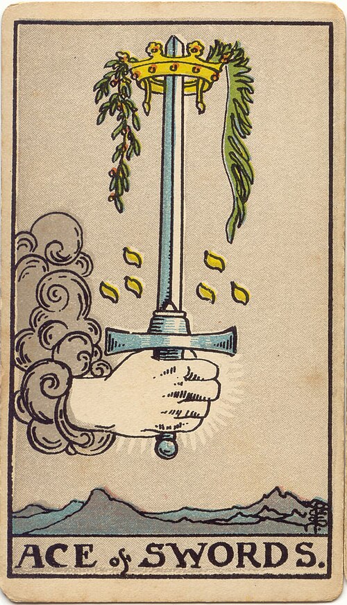 Ace of Swords tarot card from the Rider-Waite-Smith deck