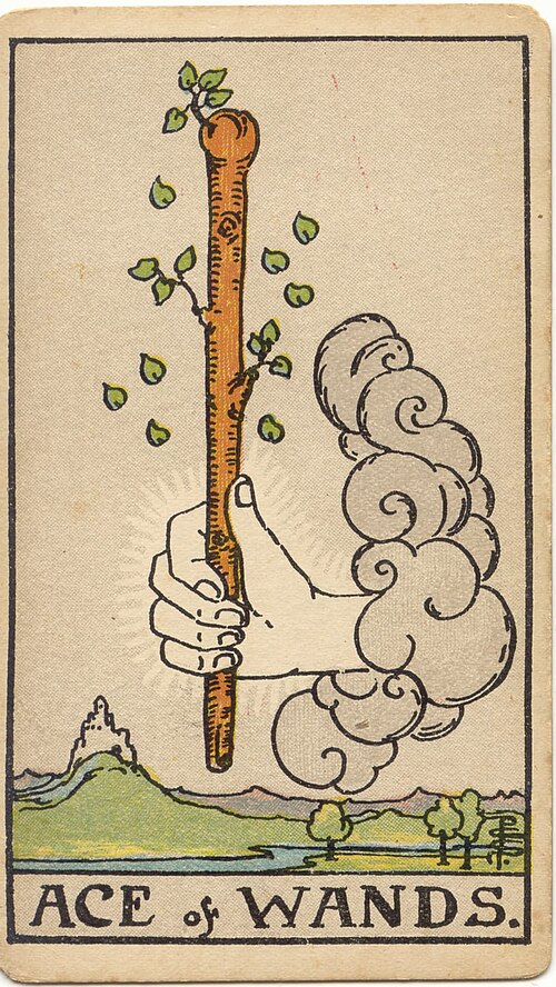 Ace of Wands tarot card from the Rider-Waite-Smith deck