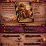 king of wands card meaning infographic cheat sheet with keywords and all meanings upright and reversed