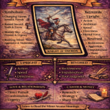knight of Swords card meaning infographic cheat sheet with keywords and all meanings upright and reversed
