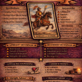 knight of wands card meaning infographic cheat sheet with keywords and all meanings upright and reversed