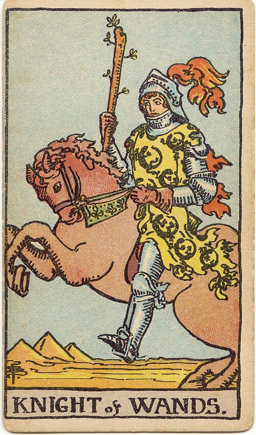Knight of Wands tarot card from the Rider-Waite-Smith deck