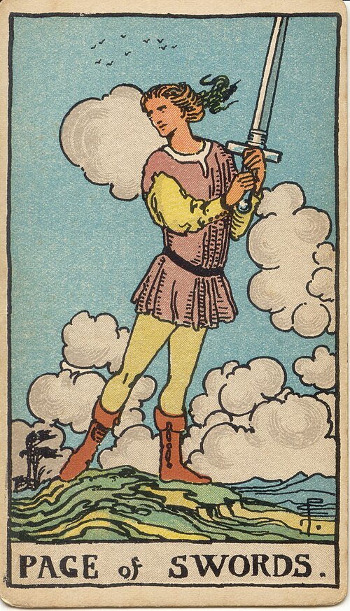 Page of Swords tarot card from the Rider-Waite-Smith deck