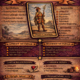 page of wands card meaning infographic cheat sheet with keywords and all meanings upright and reversed