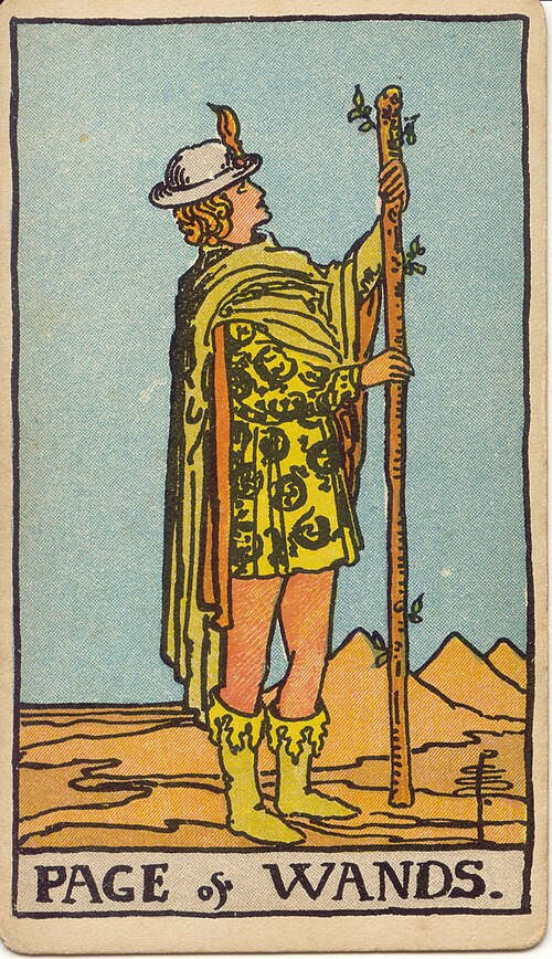 Page of Wands tarot card from the Rider-Waite-Smith deck