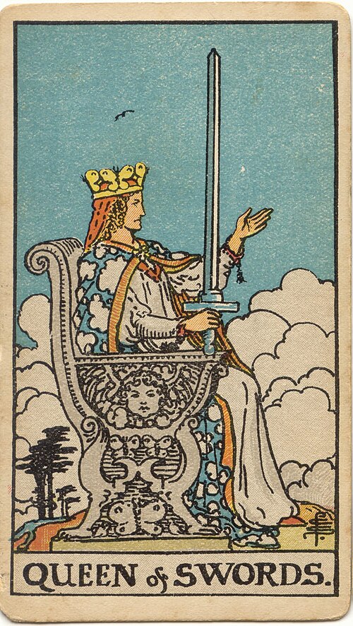 Queen of Swords tarot card from the Rider-Waite-Smith deck
