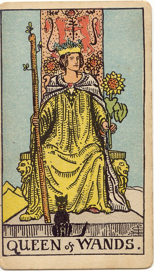 Queen of Wands tarot card from the Rider-Waite-Smith deck