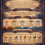 Astrology Meaning vertical infographic with keywords