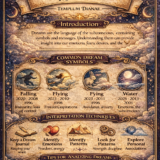 Dream Interpreation and Meaning vertical infographic with keywords