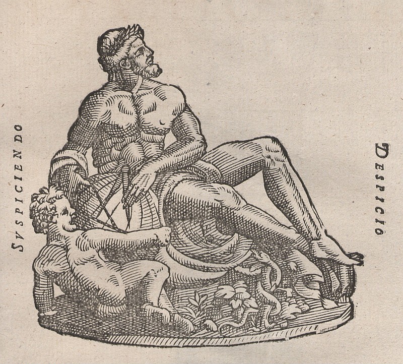 Uranus the primordial sky god, historical woodcut from 1610, illustrating the mythology associated with Uranus in astrology