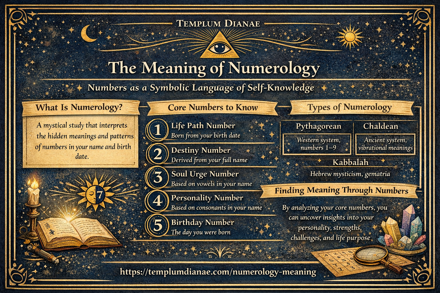 what is numerology meaning orizzontal infographic templum dianae