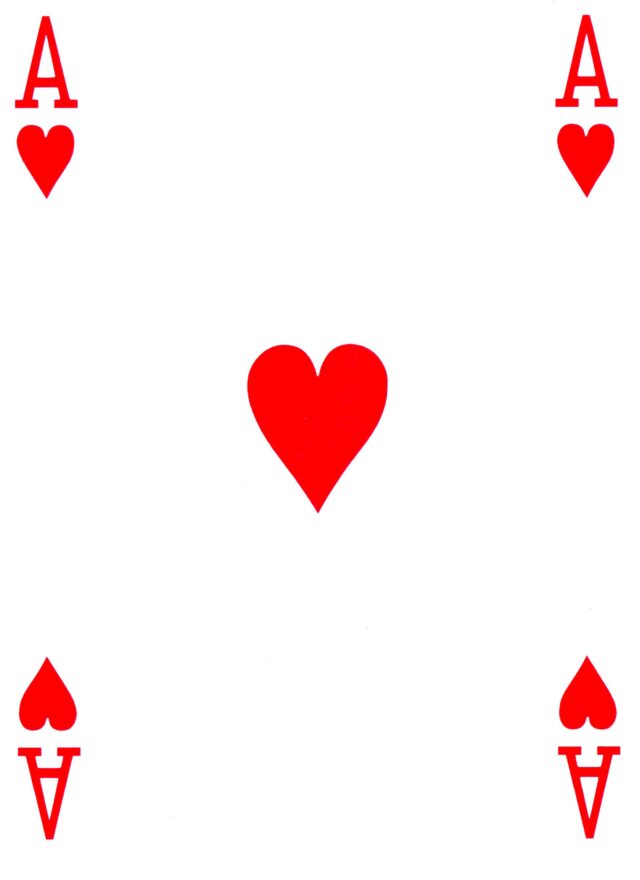 Ace of Hearts playing card used in cartomancy