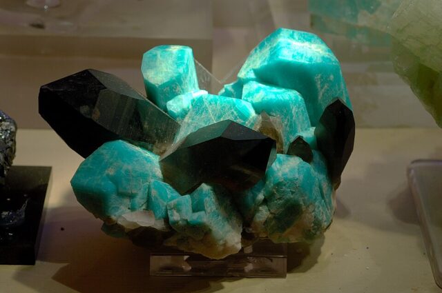 Photograph of amazonite crystal specimen illustrating amazonite meaning and mineral properties