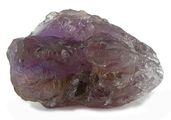 Natural ametrine quartz crystal combining purple amethyst and yellow citrine colours