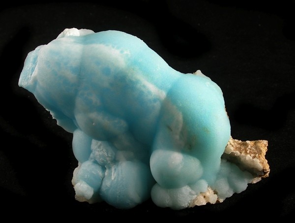 Powder-blue botryoidal aragonite mineral specimen from Wenshan Mine China