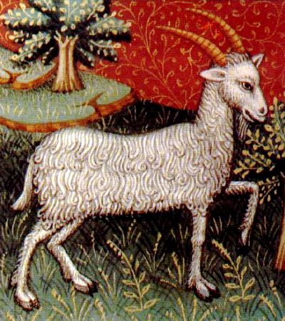 Capricorn zodiac sign depicted in a fifteenth-century illuminated Book of Hours by the Fastolf Master