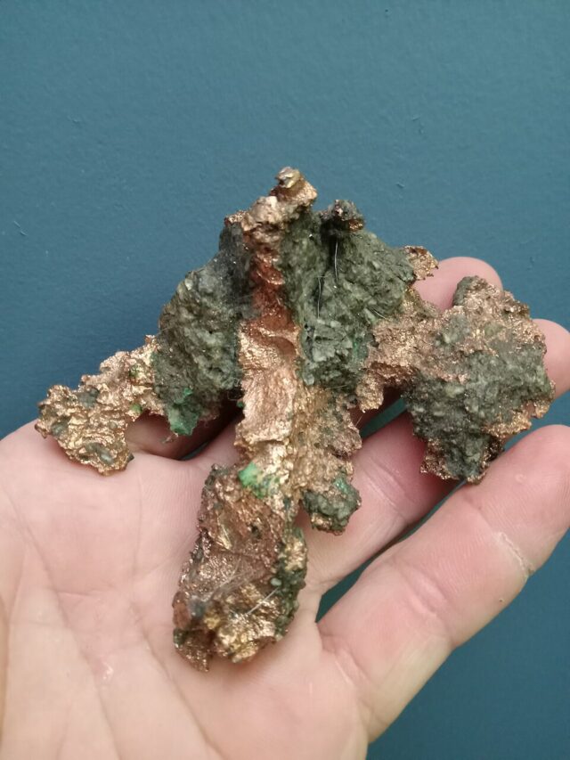 Photograph of natural native copper metal mineral specimen