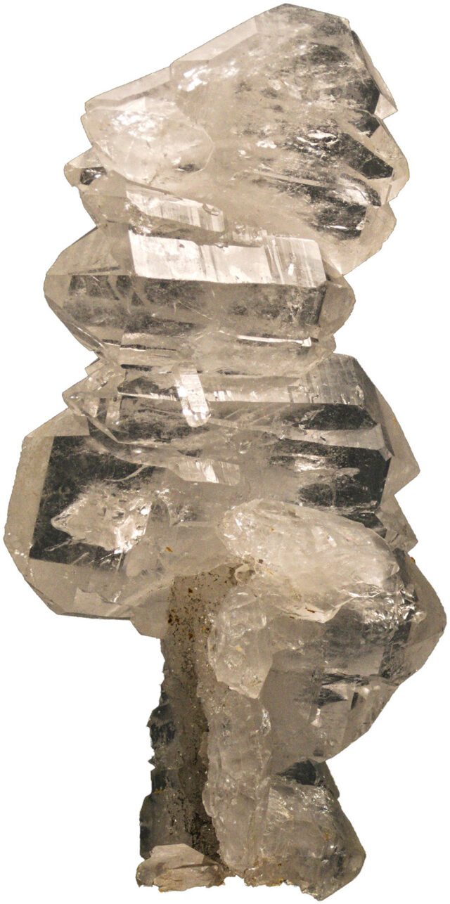 Faden quartz crystal with a natural white thread-like line through translucent quartz